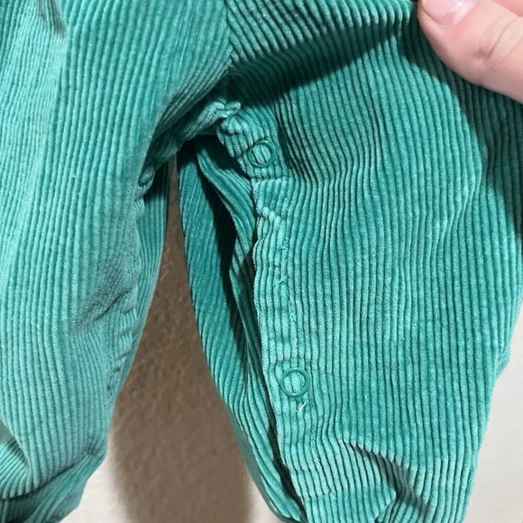 Vtg 90s Teal Green Corduroy Overalls 18 Months Toddler Boy Girl Colorful Classic - Picture 6 of 11